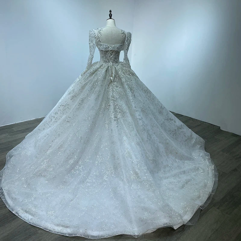 Jancember WM24 Beautiful Tank Beading Puffy Bridal Women's Wedding Gowns Dresses