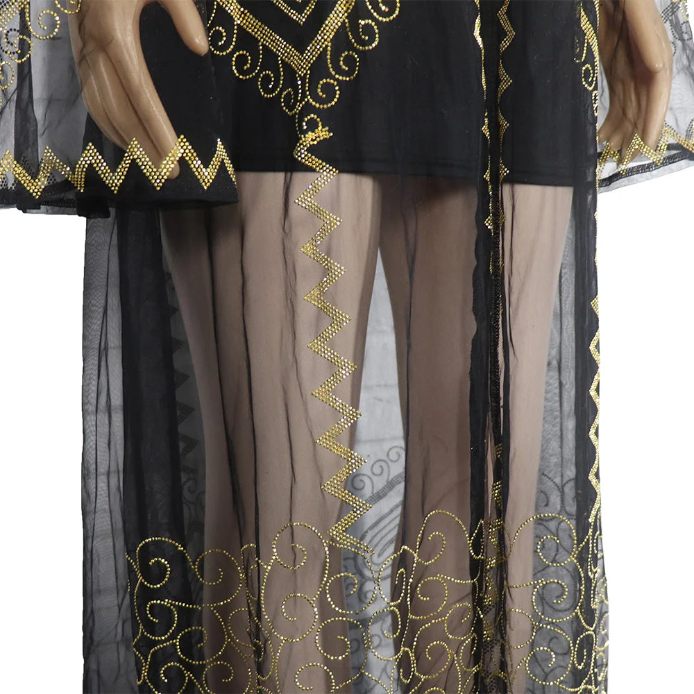 dress mesh fabric rhinestone decoration + sling sexy fashion luxury robe