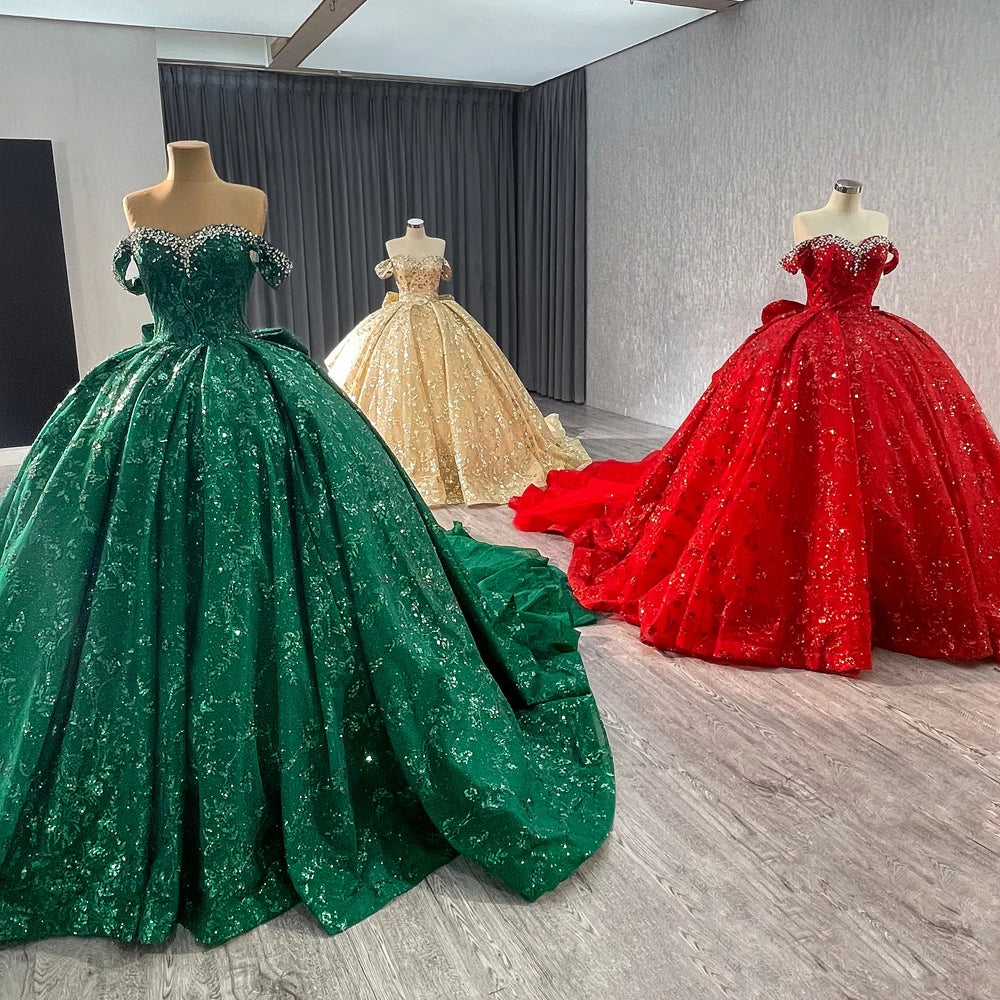 Red Quinceanera Dresses Sweetheart Beaded Sweet 16 Party Ball Gowns Rsm241043-1