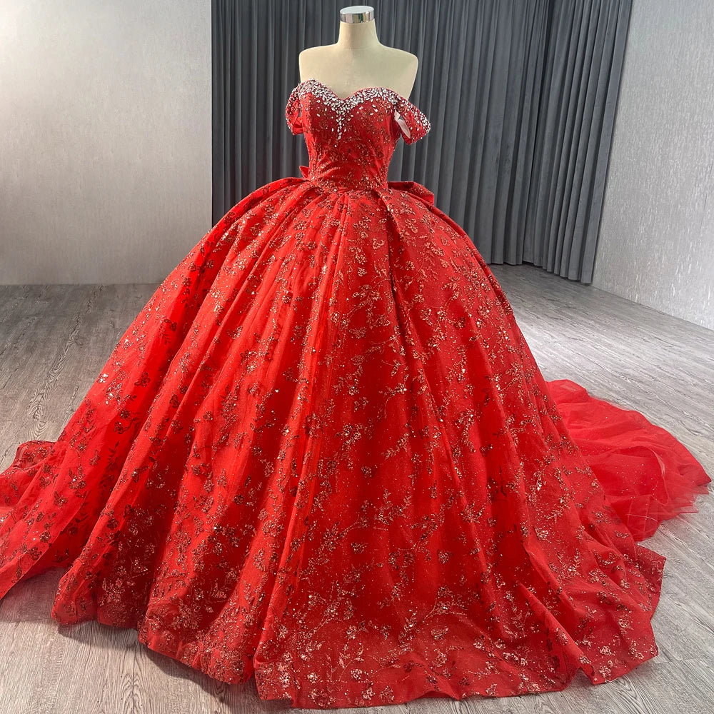 Red Quinceanera Dresses Sweetheart Beaded Sweet 16 Party Ball Gowns Rsm241043-1