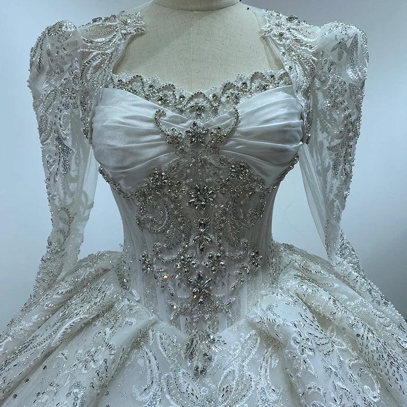 Jancember WM24 Beautiful Tank Beading Puffy Bridal Women's Wedding Gowns Dresses