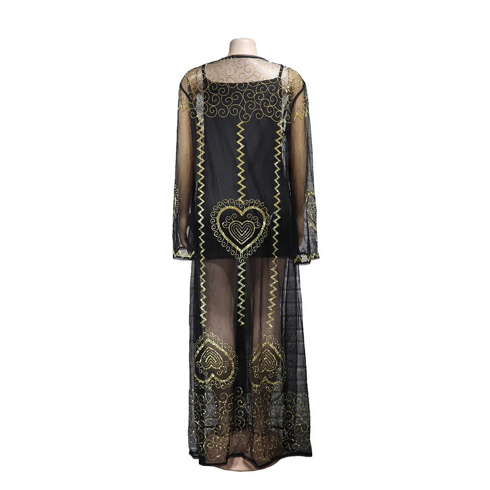 dress mesh fabric rhinestone decoration + sling sexy fashion luxury robe