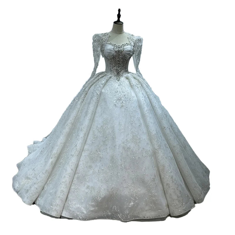 Jancember WM24 Beautiful Tank Beading Puffy Bridal Women's Wedding Gowns Dresses