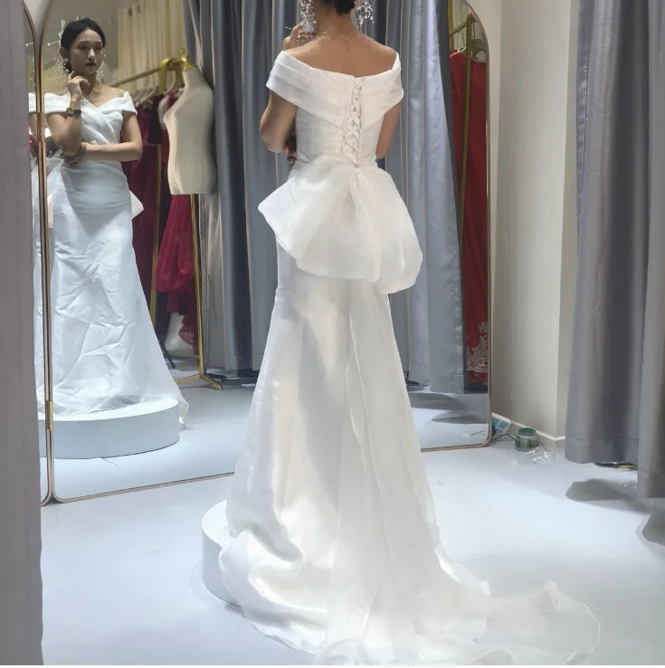 S0008Y    High -quality Hot Sales  Detachable  for Civil  Elegant Sexy Elegant Plus Size Wedding Dress