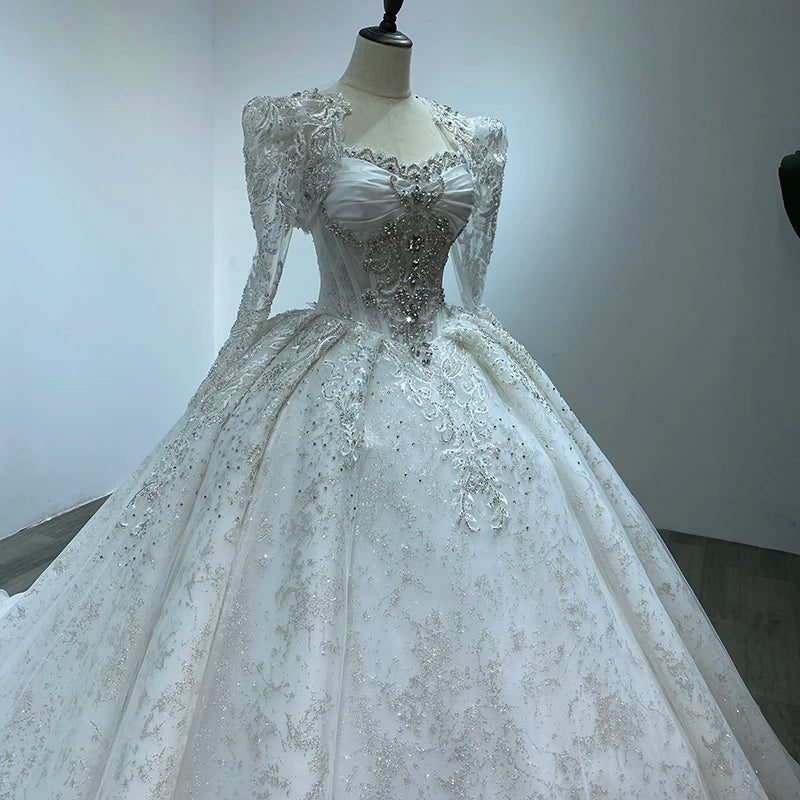 Jancember WM24 Beautiful Tank Beading Puffy Bridal Women's Wedding Gowns Dresses