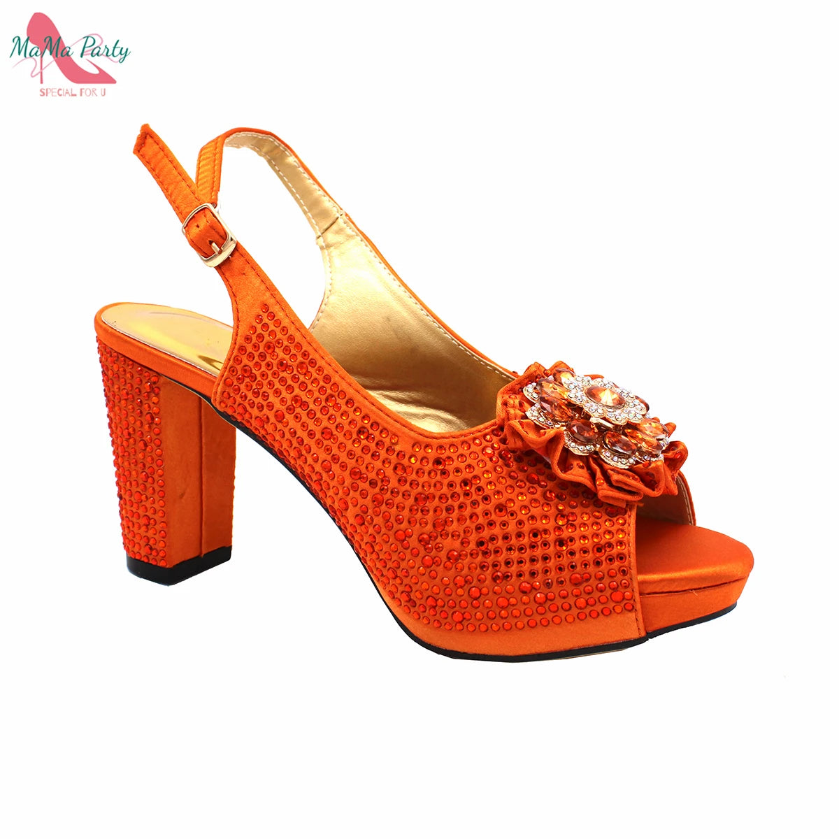 African Mature Women Shoes and Bag to Match in Teal Color Comfortable Heels with Platform for Garden Party