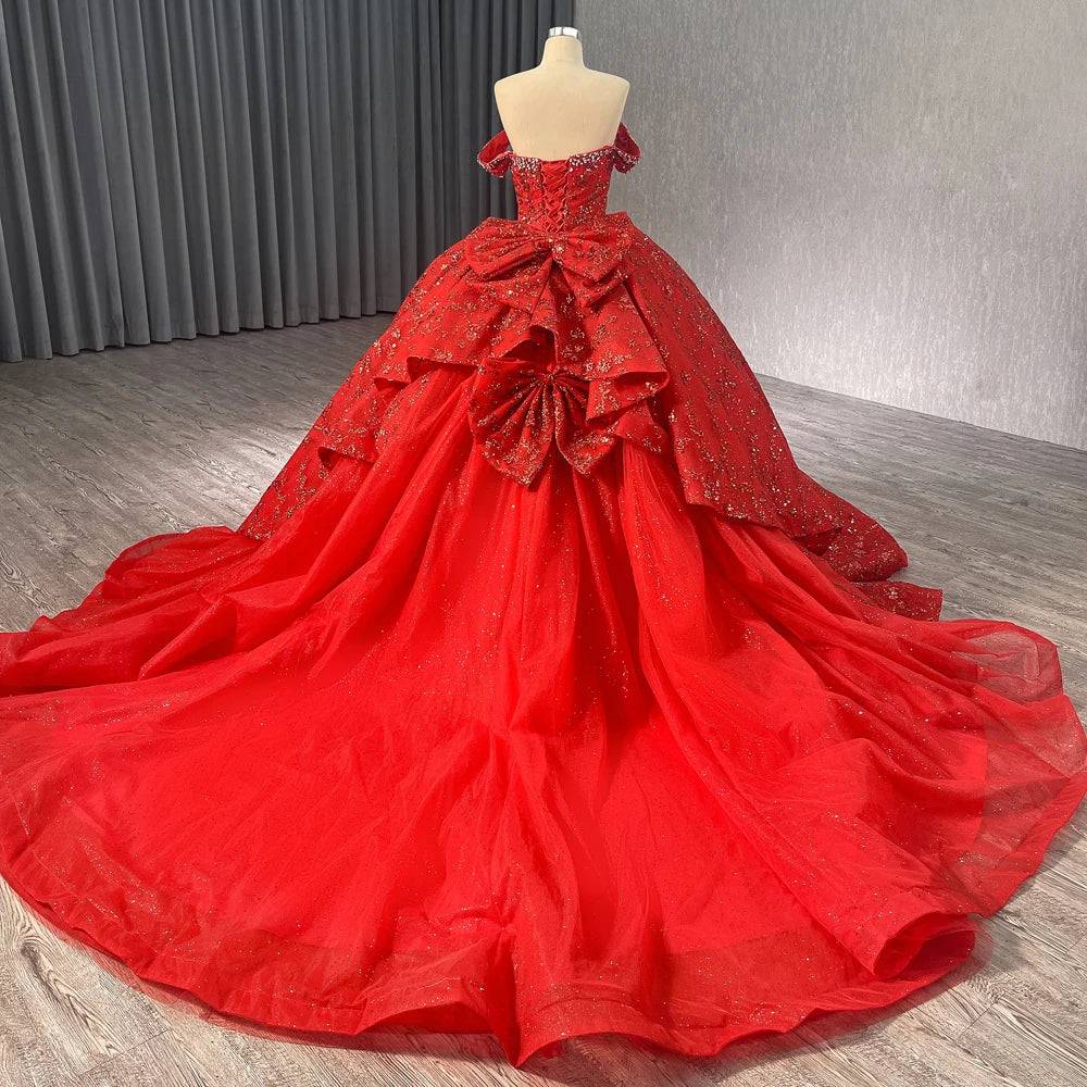 Red Quinceanera Dresses Sweetheart Beaded Sweet 16 Party Ball Gowns Rsm241043-1