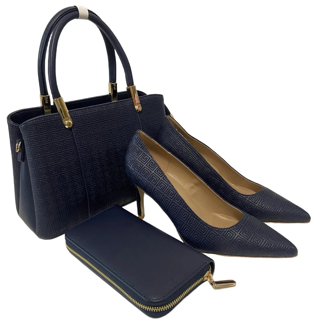 New Hottest High Heels Shoes Popular Pointed Ladies Shoes And Match Bags African Wedding Party Shoes With Bag For Daily Use
