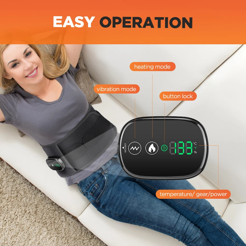 Electric Heating Waist Massager,Vibration Hot Compress Massage Belt,Lumbar Decompression Brace,Lower Back Support,Muscle Relax