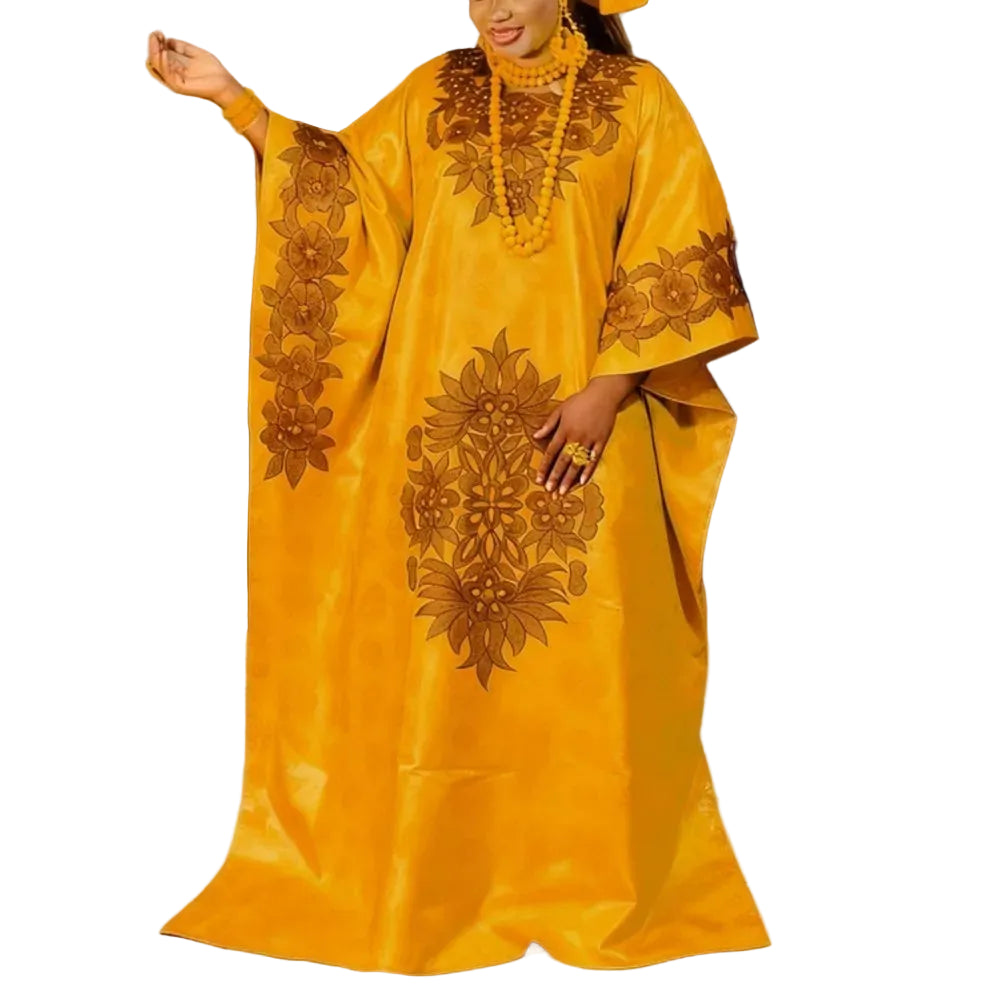 African dresses for woman Kaftan Dress Embroidery Bazin Riche Wedding Party Djellaba Plus Size Church Gown Turkey Dress