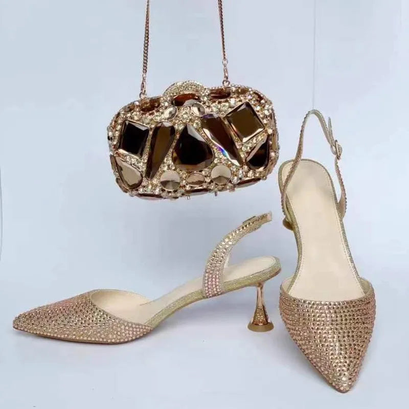 Women's Blue Color Rhinestones high heeled Shoes With Heart Clutch Diamond high-heeled Stiletto sandals For Wedding
