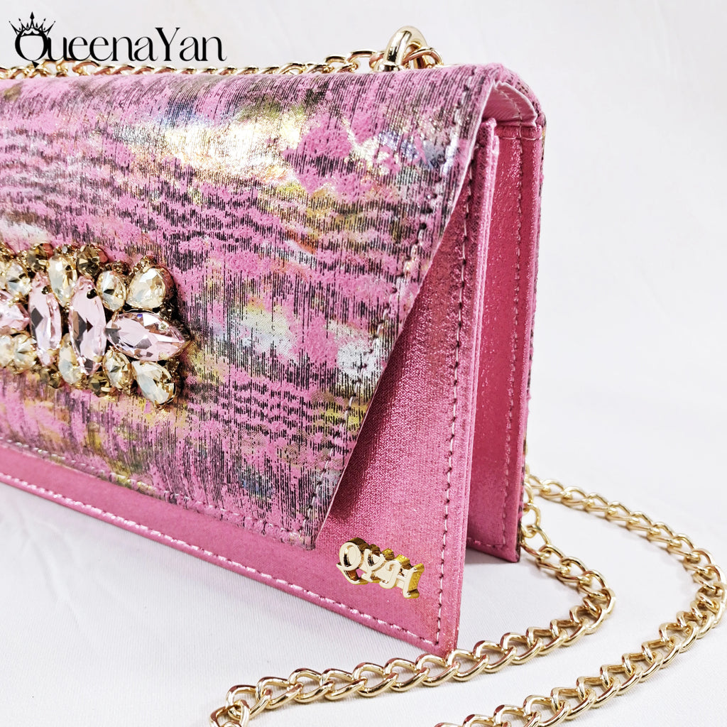 New Women High-Heel Shoes Elegant Wine Rhinestone Metallic Diamond Accents Paired with Match Handbag Exquisite Special-Material