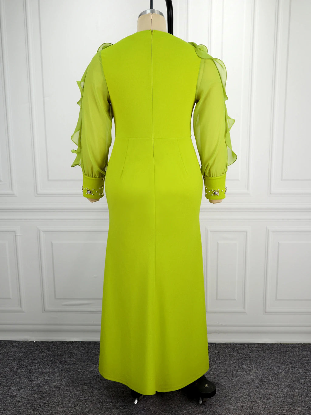 Luxuty Women Party Peplum Maxi Dress V Neck Long Sleeve Slit Package Hip Bodycon Elegant Wedding Evening Party African Female