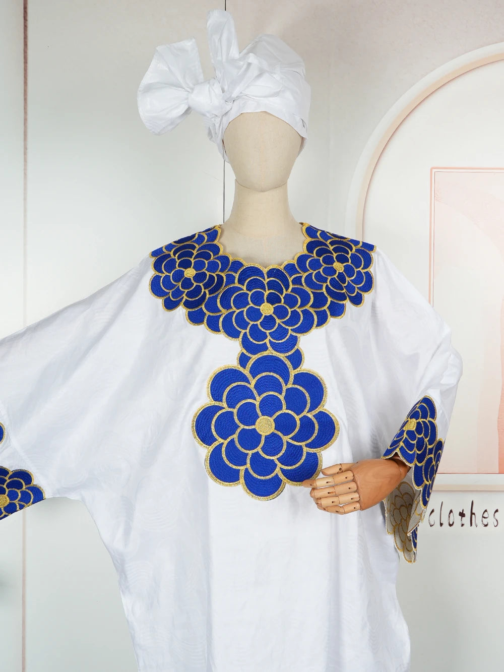 African Dresses for Women Dashiki Traditional Embroidery Bazin Gown Ankara White Robes Nigeria Wedding Evening Party Dress