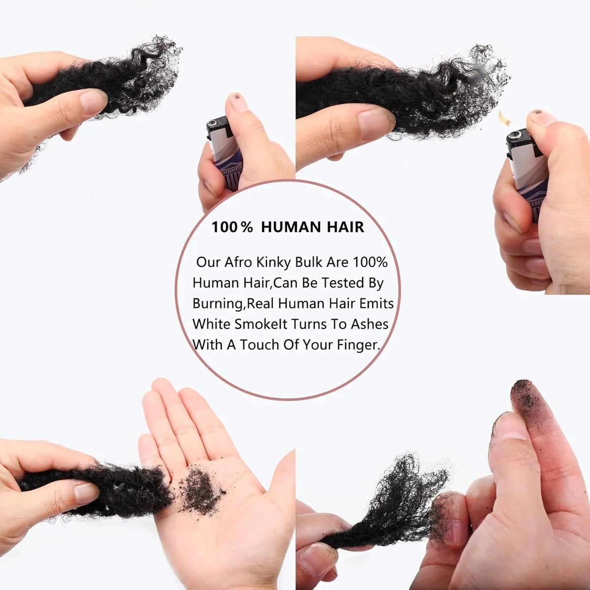 10-18Inch 4C Afro Kinky Bulk Human Hair Extensions No Weft 30 or 50g/Pack Brazilian Remy Bulk for Locs Micro Twist Braiding Hair