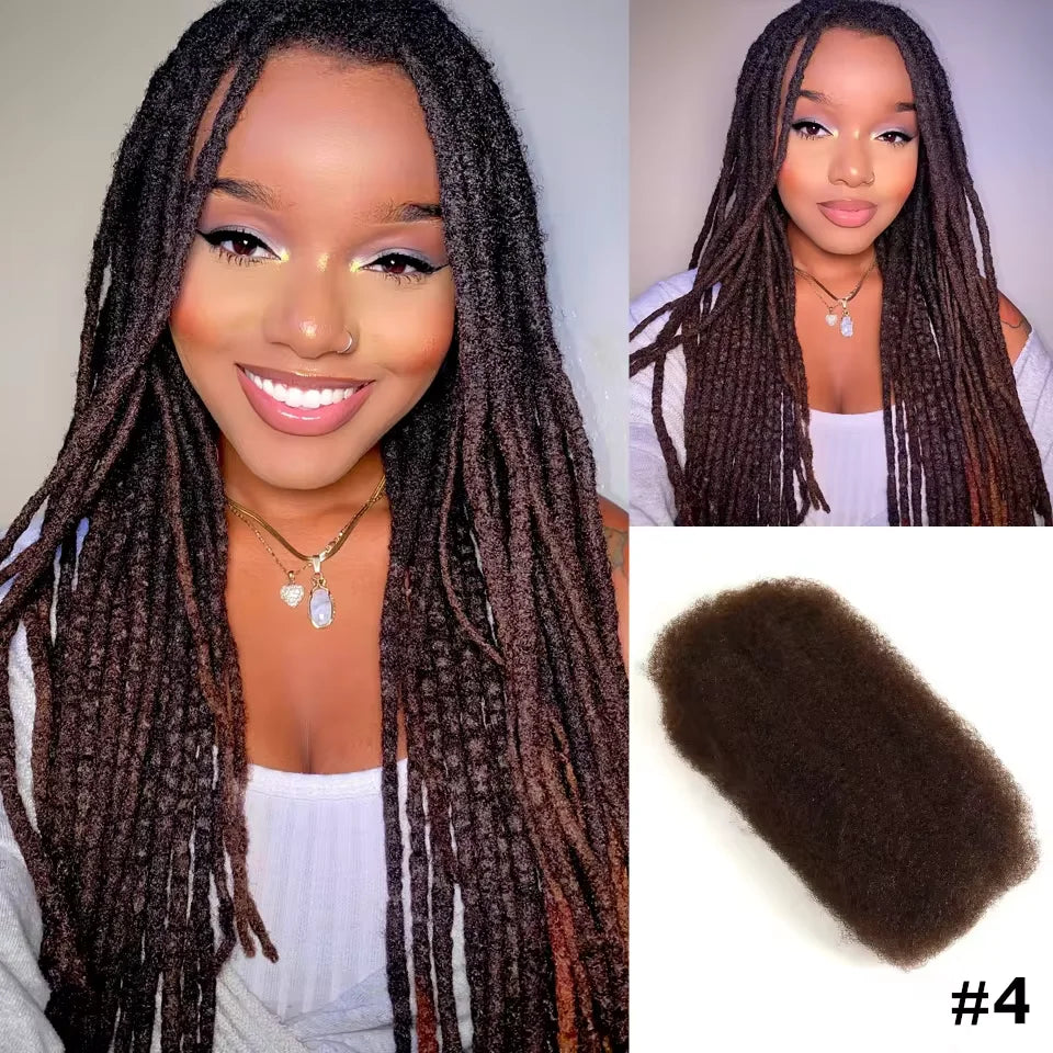 Afro Kinky Bulk QVR Human Hair For Mini Twist Braiding Loc Extensions & Crochet afro Kinky Curly bulk Hair For Dreadlocks 50g