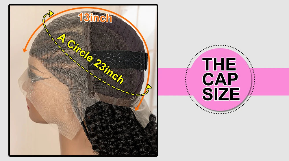 13x6 Lace Frontal Synthetic Braids Wig 22 Inches Cornrow Braided Wig with Curly Handmade Knotless Braiding Wig for Black Women