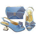 Elegant Women High Heels for Peep Toe Good Material Rhinestone Wine Sandals Italian Design Shoes and Bags Matching