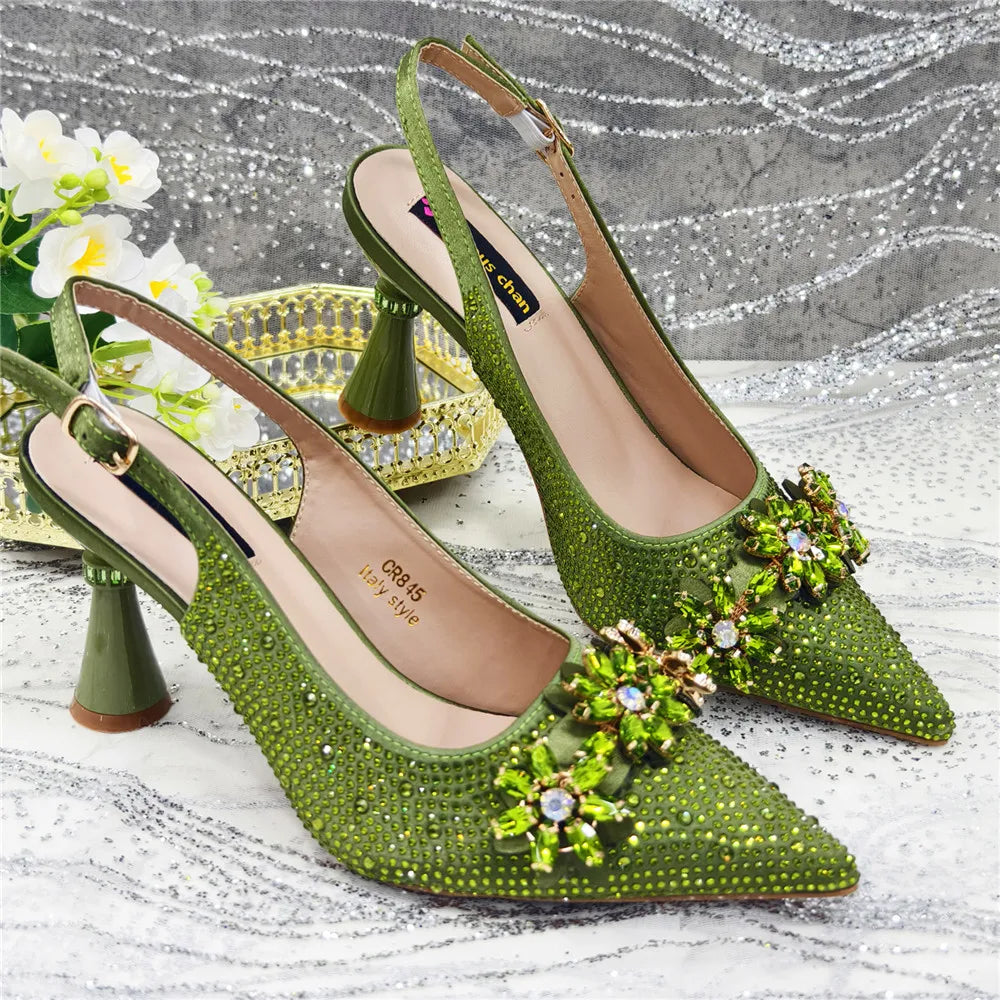 Latest Design Shoes for Women 2025 Designer Luxury Wedding Shoes Bride Party Pumps Decorated with Rhinestone Ladies Sandals