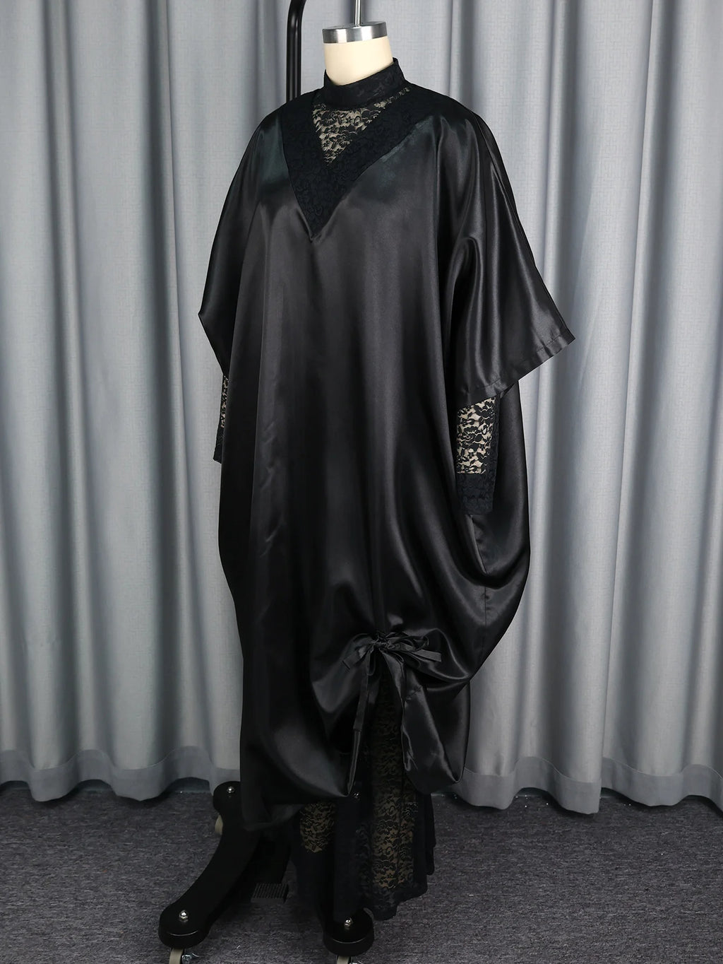Elegant Shiny Bubu African Dresses for Women Two-Piece Set Lace inside Long Loose Dashiki Traditional Clothing Summer Party Wear