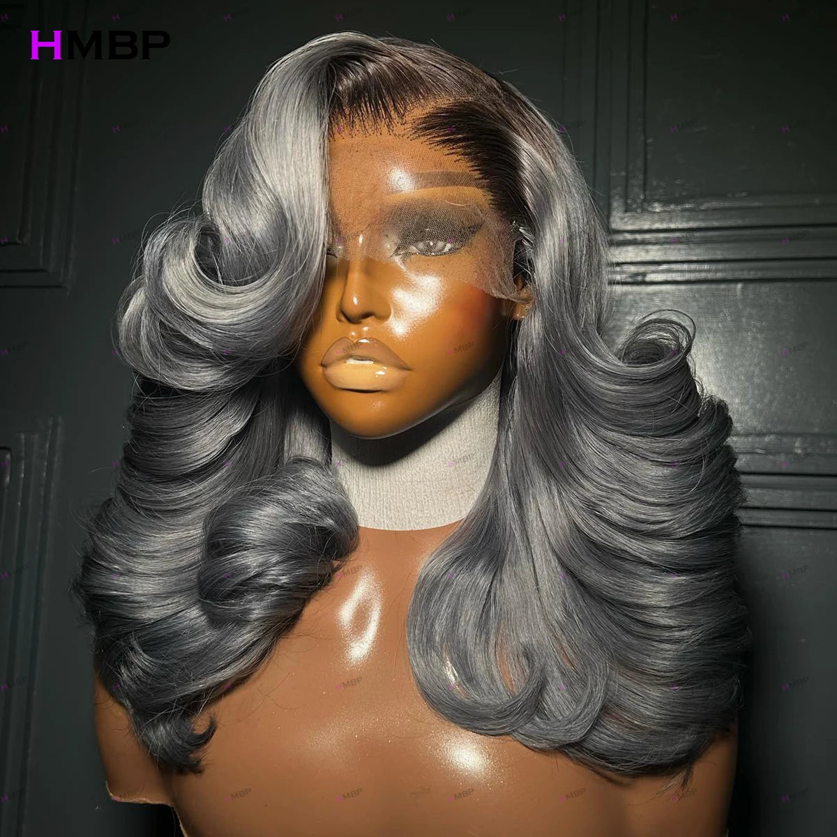 Bouncy Curly Rooted Color Preplucked Brazilian Hair 13×4 HD Lace Front Wig Glueless Lace Wig Human Hair Ready To Go For Women