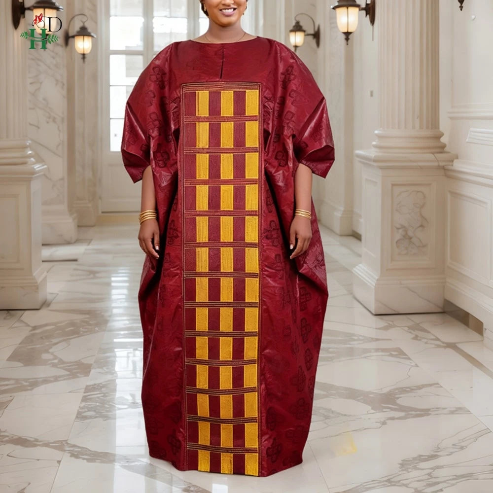 H&D African dresses for woman Plus Size Kaftan Dress Embroidery Bazin Riche Wedding Party Djellaba Muslim Gown Turkey Dress 2026