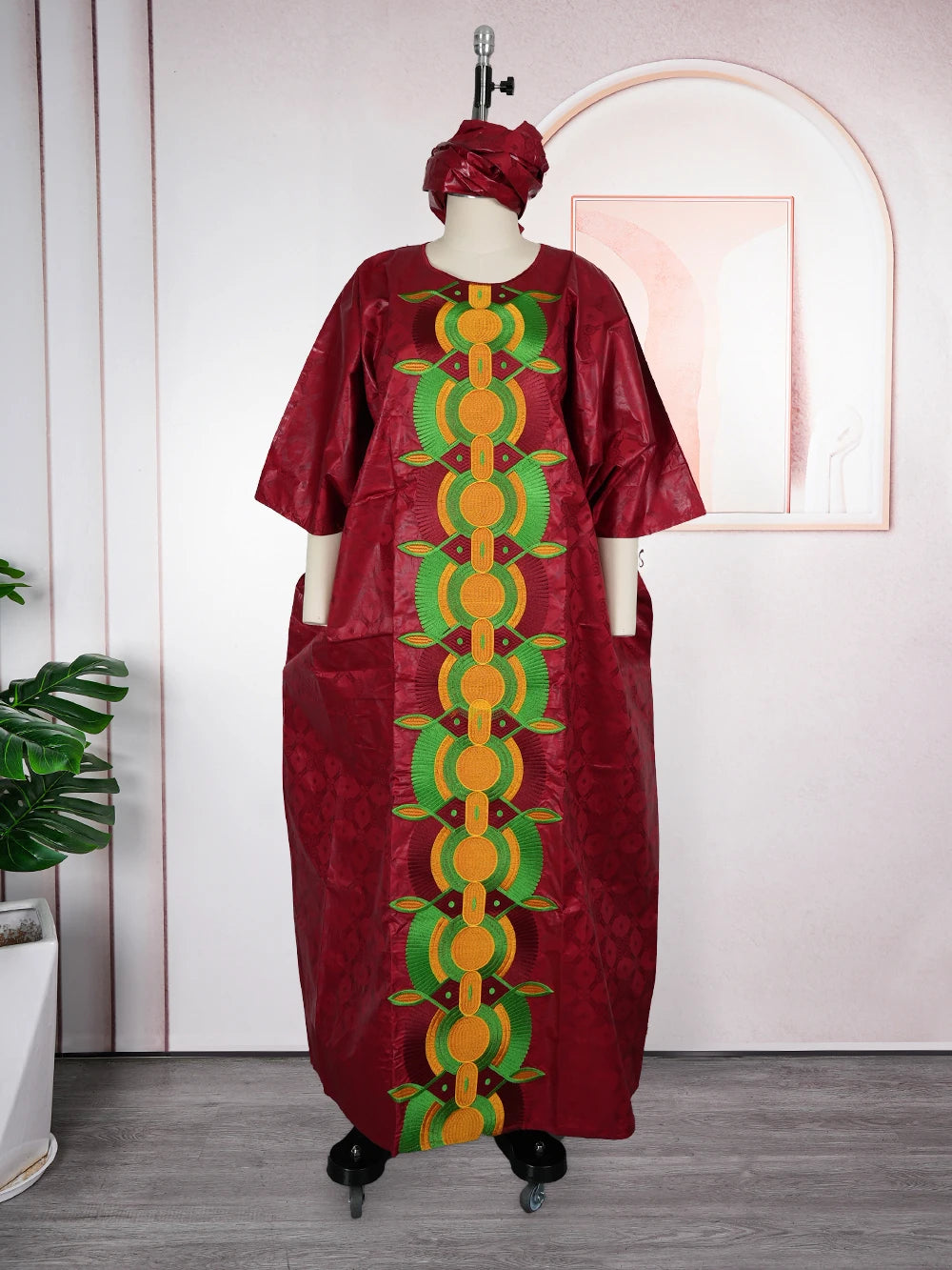 Plus Size African Dresses for Women Luxury Boubou Gown Bazin Rich Embroidery Design Wedding Party Long Dress Africa Clothing