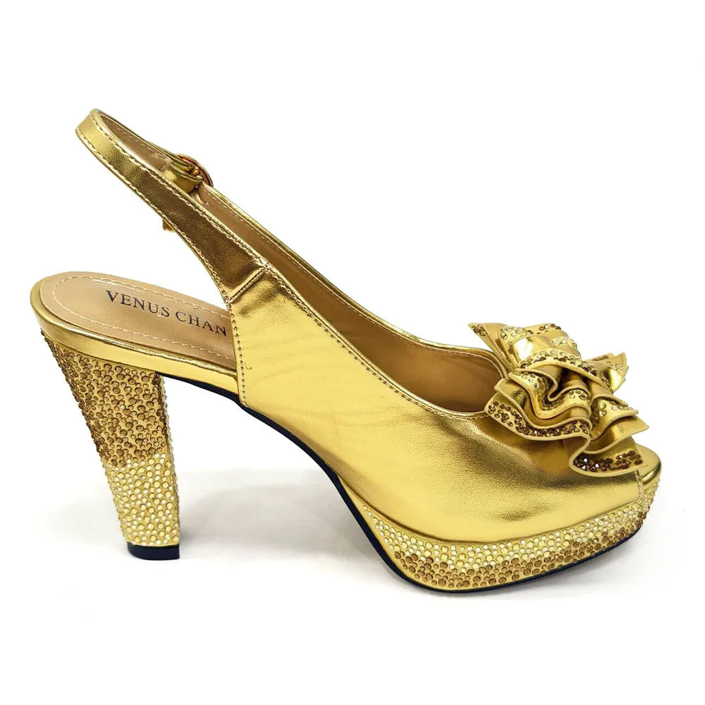 Hot Selling Satin Handmade Flowers Shoes And Bag African Women's Banquet Pointed Toe Heels Matching Shoes And Bag Wedding Party