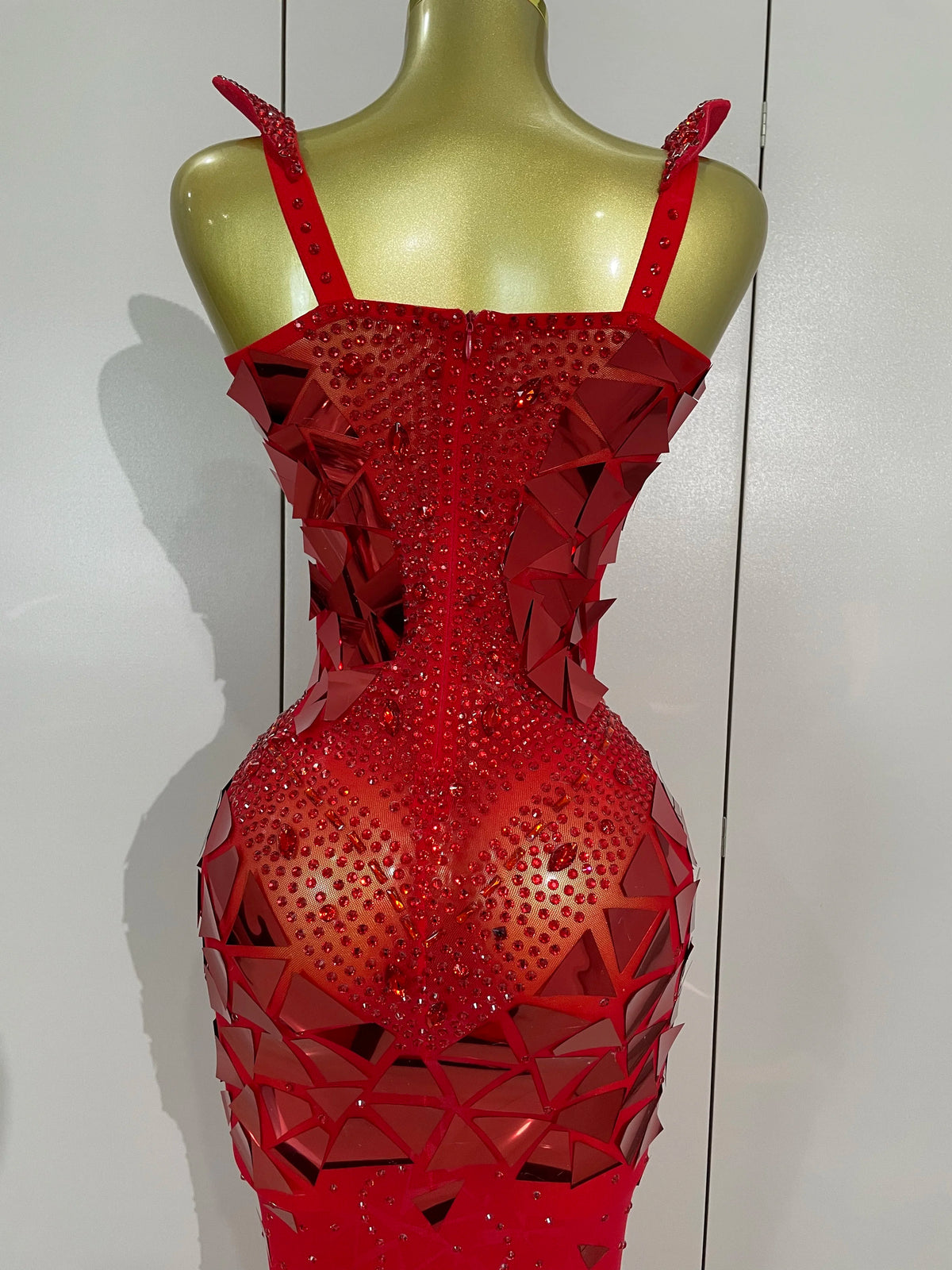 Sexy Luxury Sparkly Diamonds Mirror Sequins Mesh Transparent Long Dress Women Evening Birthday Party Nightclub Bar Stage Costume