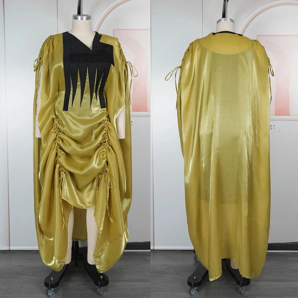 Traditional African Dresses For Women Dubai Turkey Kaftan Abayas Party Prom Birthday Evening Long Dress 2 PCS Set Clothes Boubou