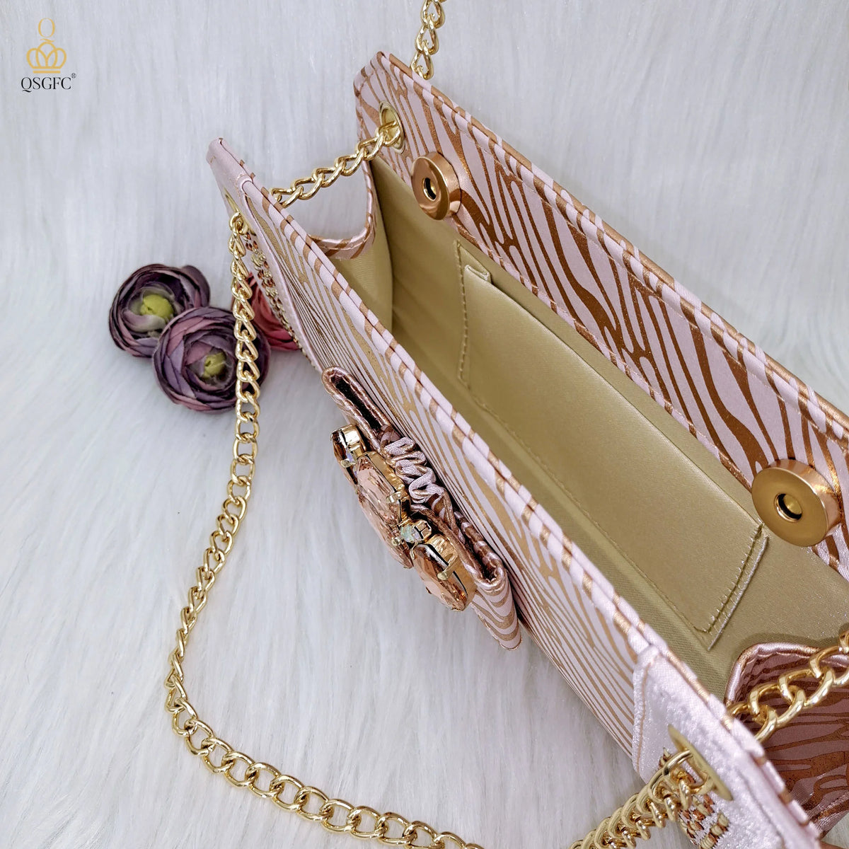 QSGFC The Latest Style Fashion Square High-Heeled Shoes Nigerian Ladies OL Commuting Or Party Bag Dual-Purpose Bag