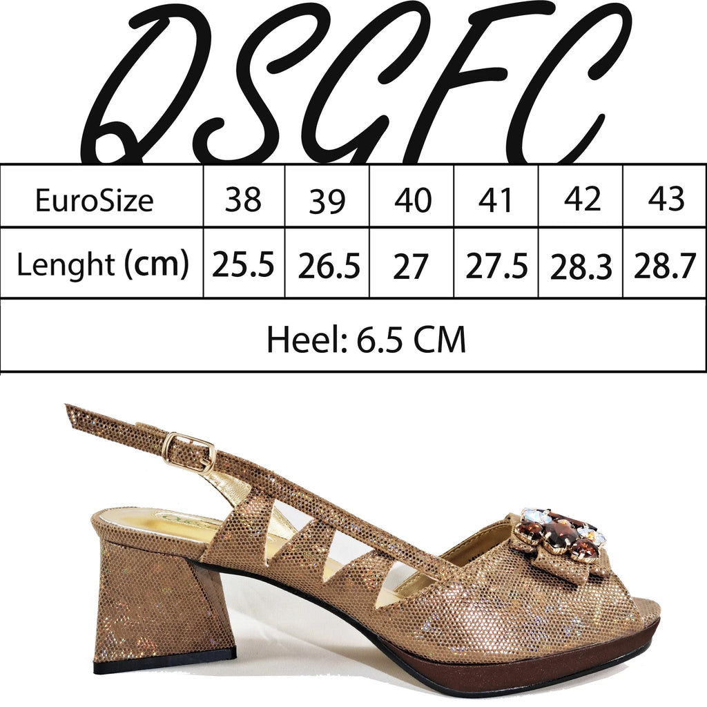 Queena Yan 2025 Fashionable Brown Color Open Toe Women's Sandals with Matching Bag Set - Perfect for Weddings and Parties