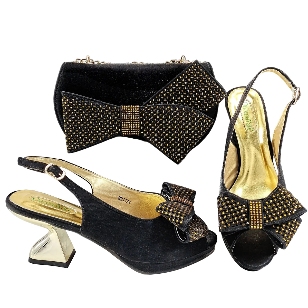 Elegant Women High Heels for Peep Toe Good Material Rhinestone Wine Sandals Italian Design Shoes and Bags Matching