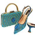 Venus Chan 2025 Elegant Rhinestone Pointed Toe Pumps With Matching Bag Set Large Size shoes Big Bag for Women's Party High Heels