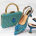 Venus Chan 2025 Elegant Rhinestone Pointed Toe Pumps With Matching Bag Set Large Size shoes Big Bag for Women's Party High Heels
