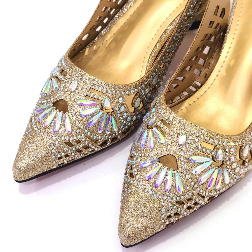 2024 Black Color Newest INS Style Elegant Party High Heels Nigeria Popular Design African Ladies Shoes And Bag Set