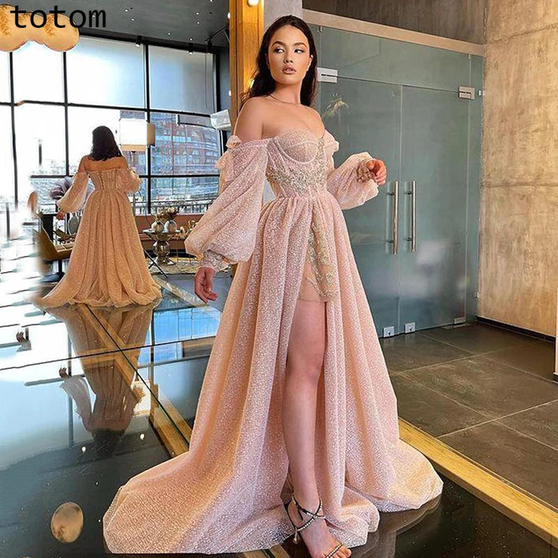 Glimmer Chic Pearls Cocktail Dresses Tassel Off the Shoulder Tassles Prom Dresses Sweetheart Pleat Vestidos De Gala Customised