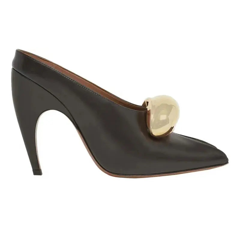 Show Style 10.5c High Heel Fish Mouth Sandals Spring Summer Black White Fashion Sexy Professional Commuter Women Shoes  Size 43