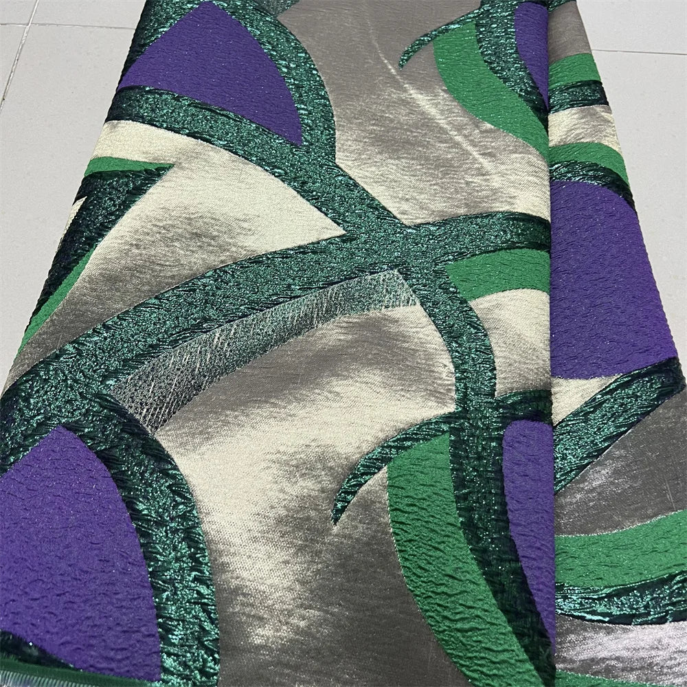 African Nigerian High-Quality Tulle Lace Fabric Jacquard Organza Embroidery Guipure 5 Yard for Party Prom Latest Design YXZ175