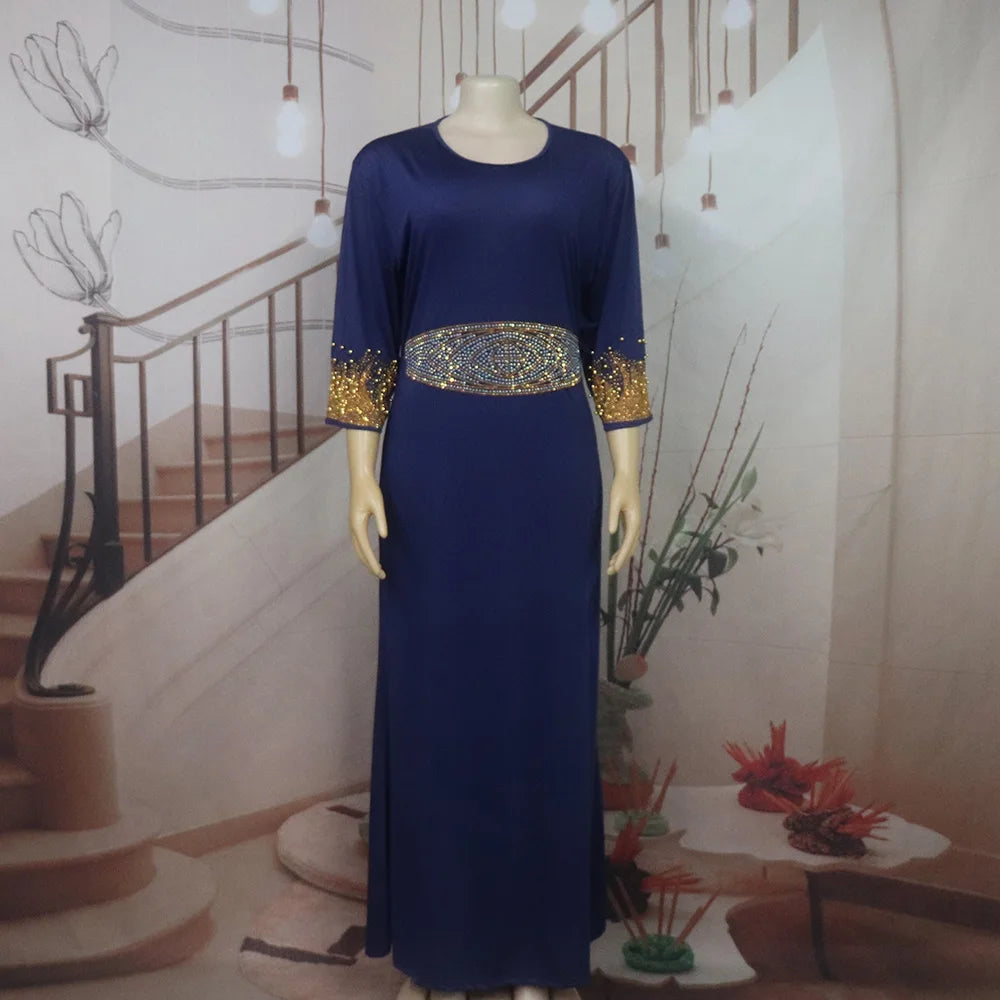 New Arrival african dress woman two-piece dress dress for church woman rhinestone luxury women's elegant dress