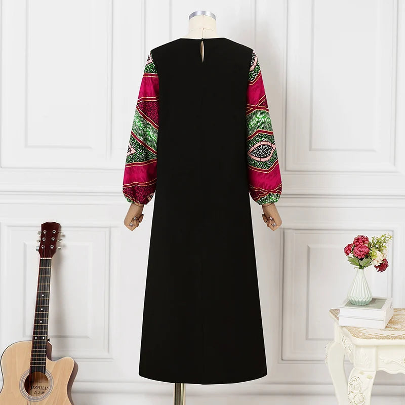 Plus Size 5XL VONDA Women Maxi Dress Bohemian Printing Long Sleeve Vestidos Vintage Sundress Casual Loose Oversized Robe Party