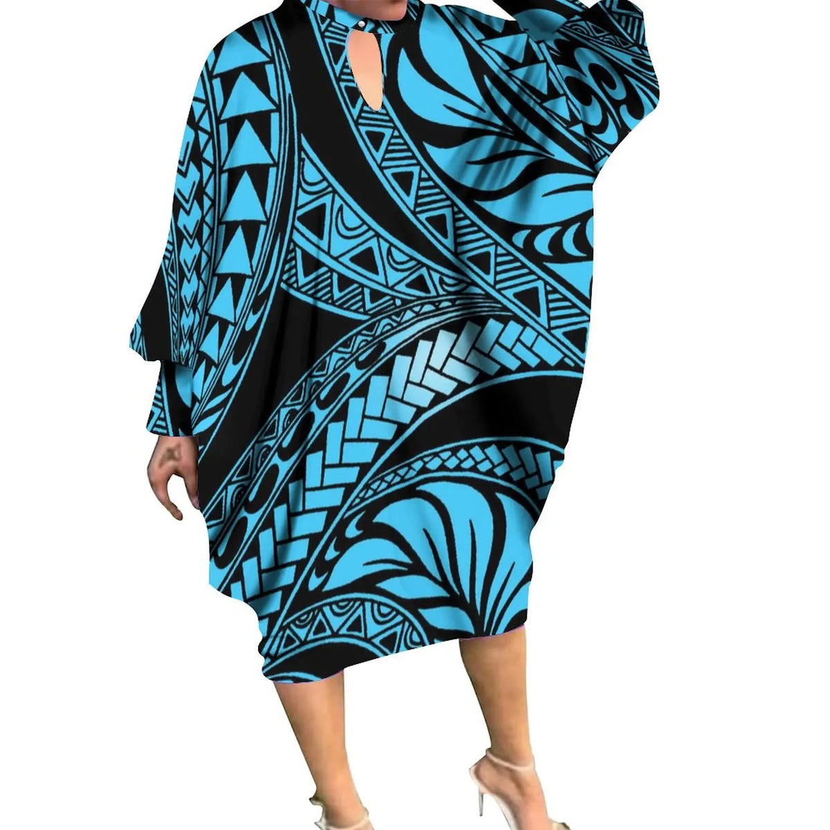 New Arrivals Polynesian Women Clothing Pacific Island Batwing Sleeve Casual Dresses Custom O Neck Samoan Dress