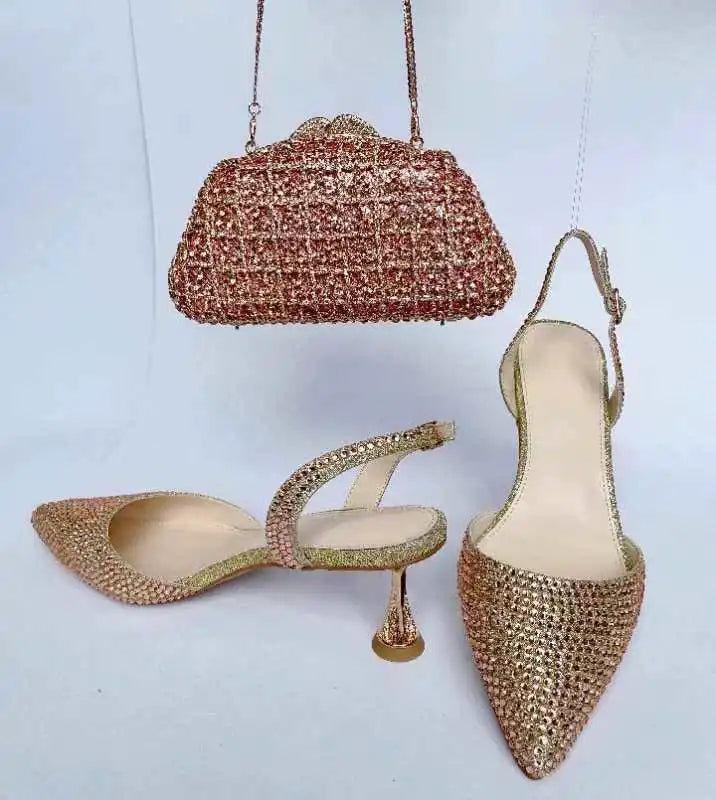 Women's Blue Color Rhinestones high heeled Shoes With Heart Clutch Diamond high-heeled Stiletto sandals For Wedding