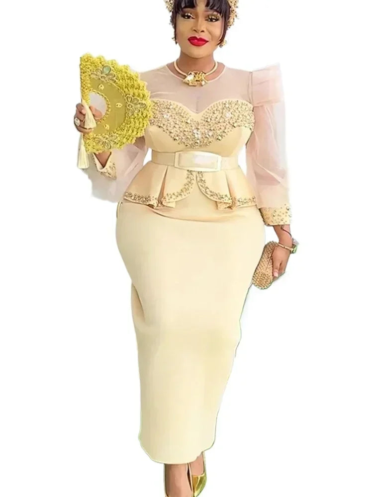 Elegant African Dresses for Women 2025 New Africa Clothing Plus Size Turkey Wedding Party Long Dress Dashiki Ankara Outfits Robe