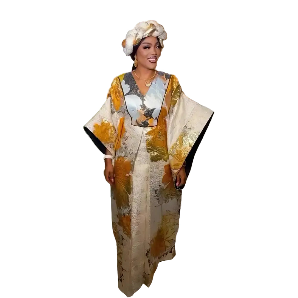 elegant african dresses woman 2025 luxury turkey dresses for african woman luxury african dresses for woman Wear a headscarf