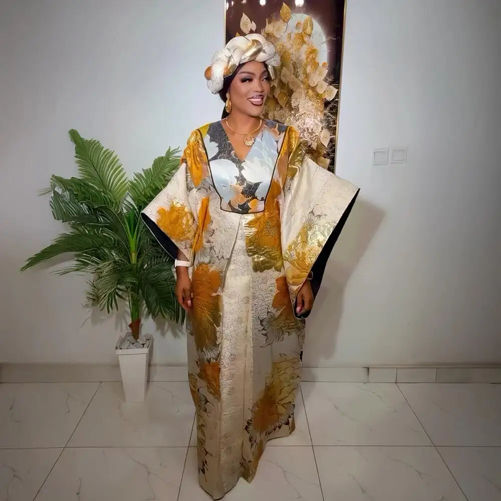 elegant african dresses woman 2025 luxury turkey dresses for african woman luxury african dresses for woman Wear a headscarf