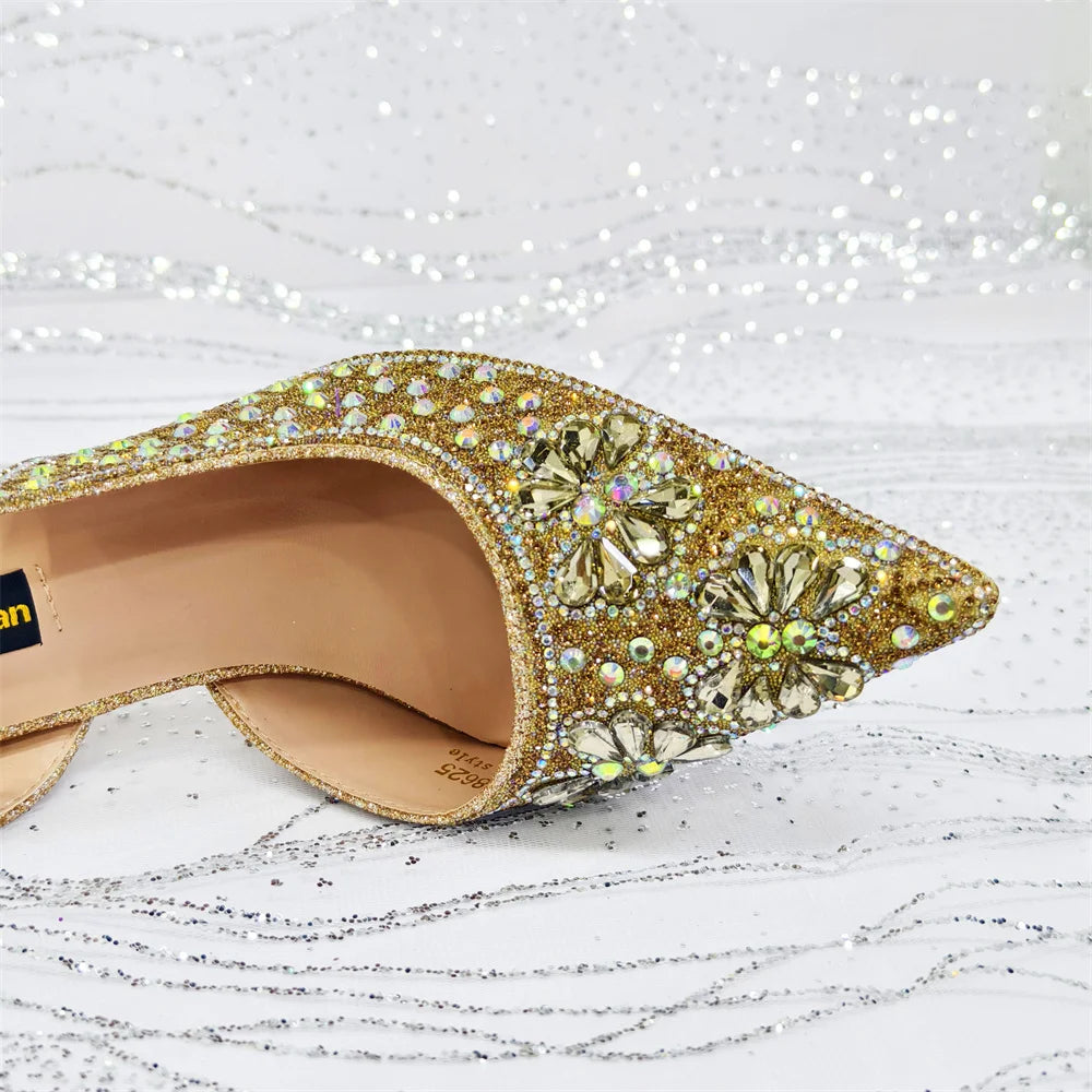 Festive Elegance: Spot Goods Dazzling Heels and Chic Long Bag Clutch Perfect Combination Of Shoes And Bag for Special Occasions