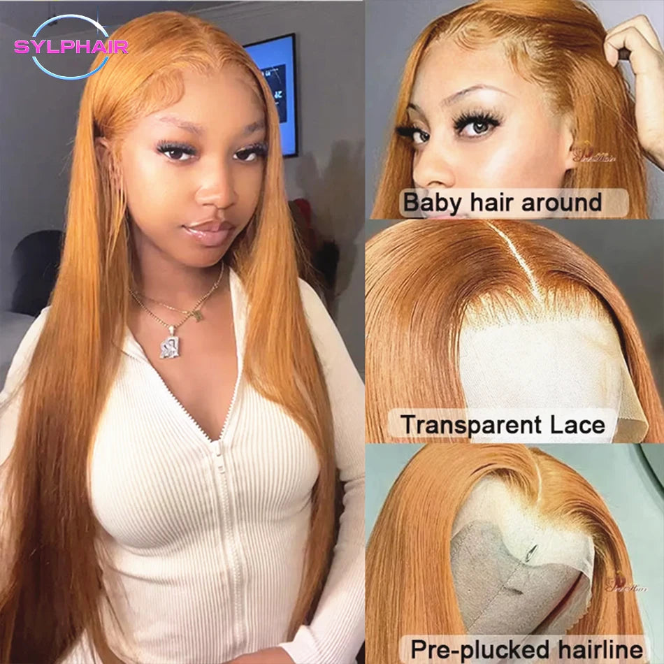 200% Bone Straight Honey Blonde Wig Human Hair 13x6 Hd Lace Frontal Wigs For Women 38 Inch #27 Colored Wig 13x4 Lace Front Wig