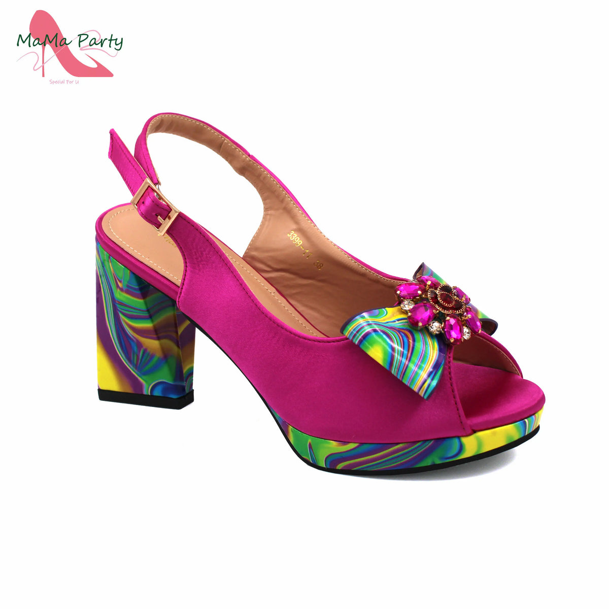 2024 Appliques Specials Italian Design Nigerian Women Shoes Matching Bag Set in Green Color INS Hot Sale Sandals