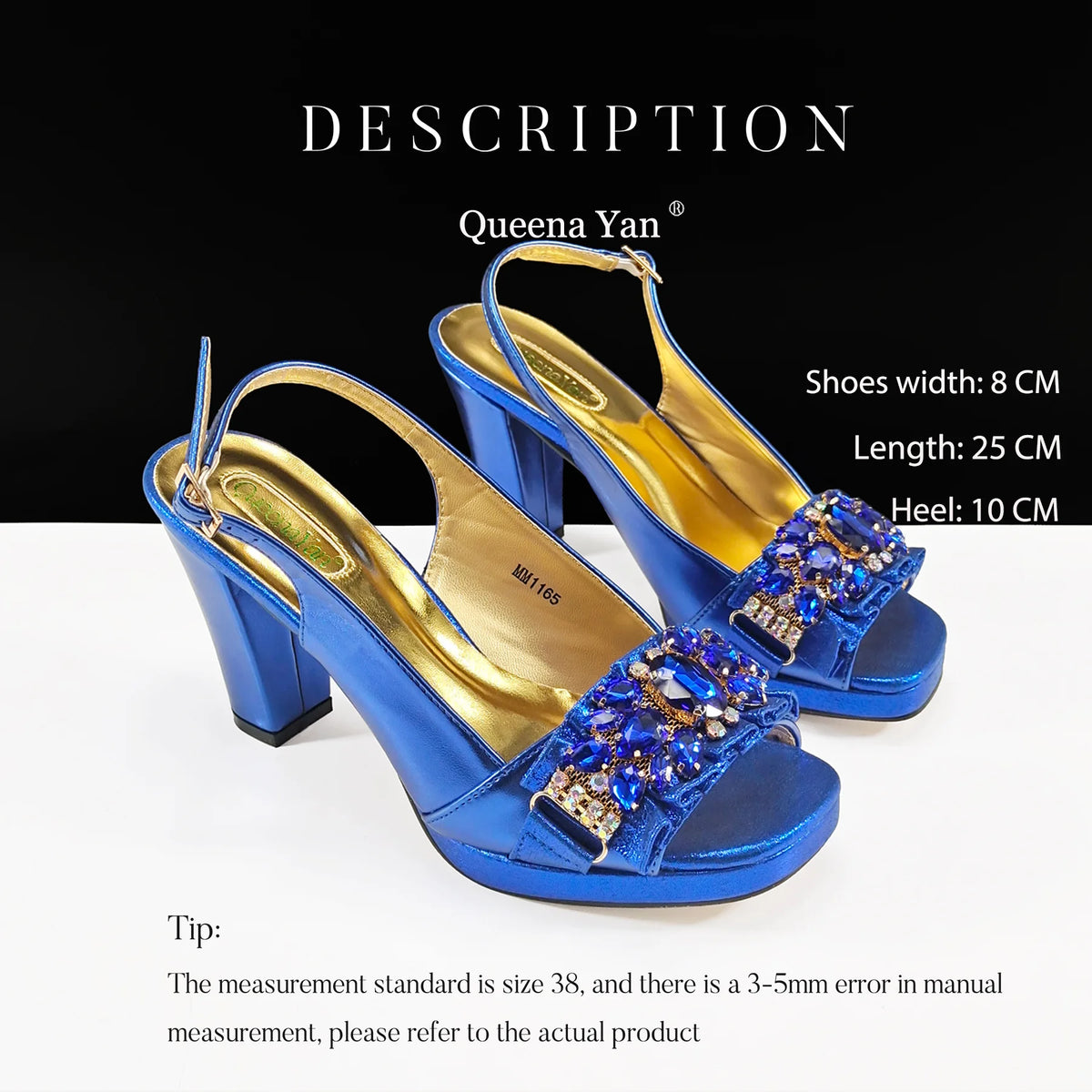 Queena Yan Spot goods Elegant Women Heels Shoes and Bag Set Decoration Rhinestones Women High Heels Shoes OL Bag And Shies